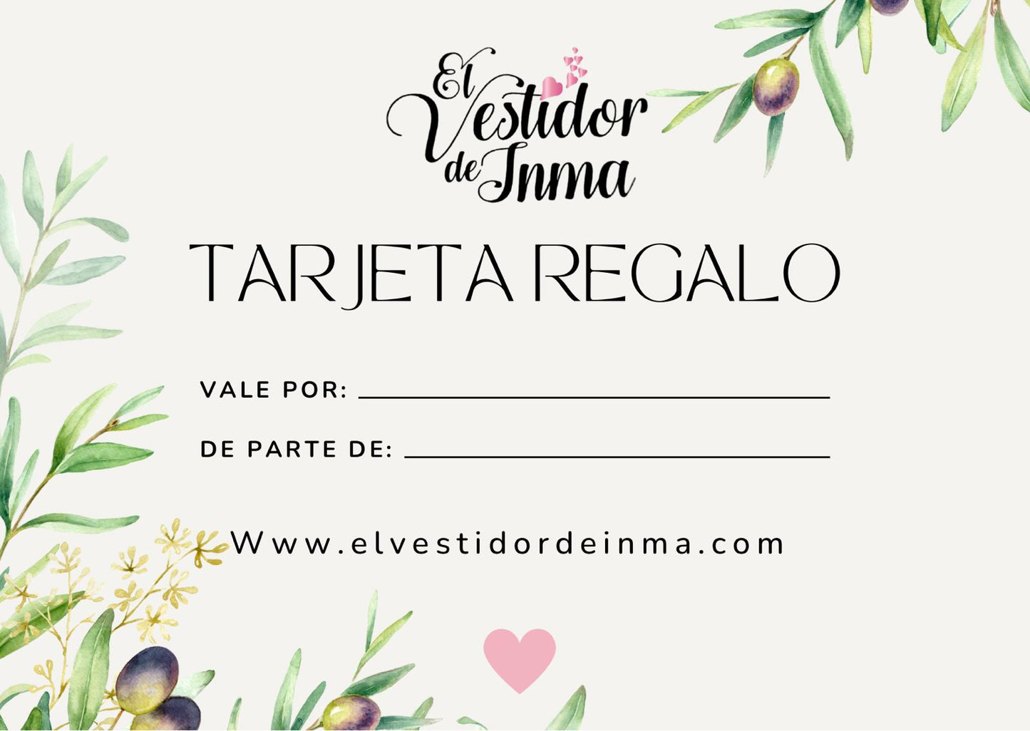 TARJETA REGALO El Vestidor de Inma