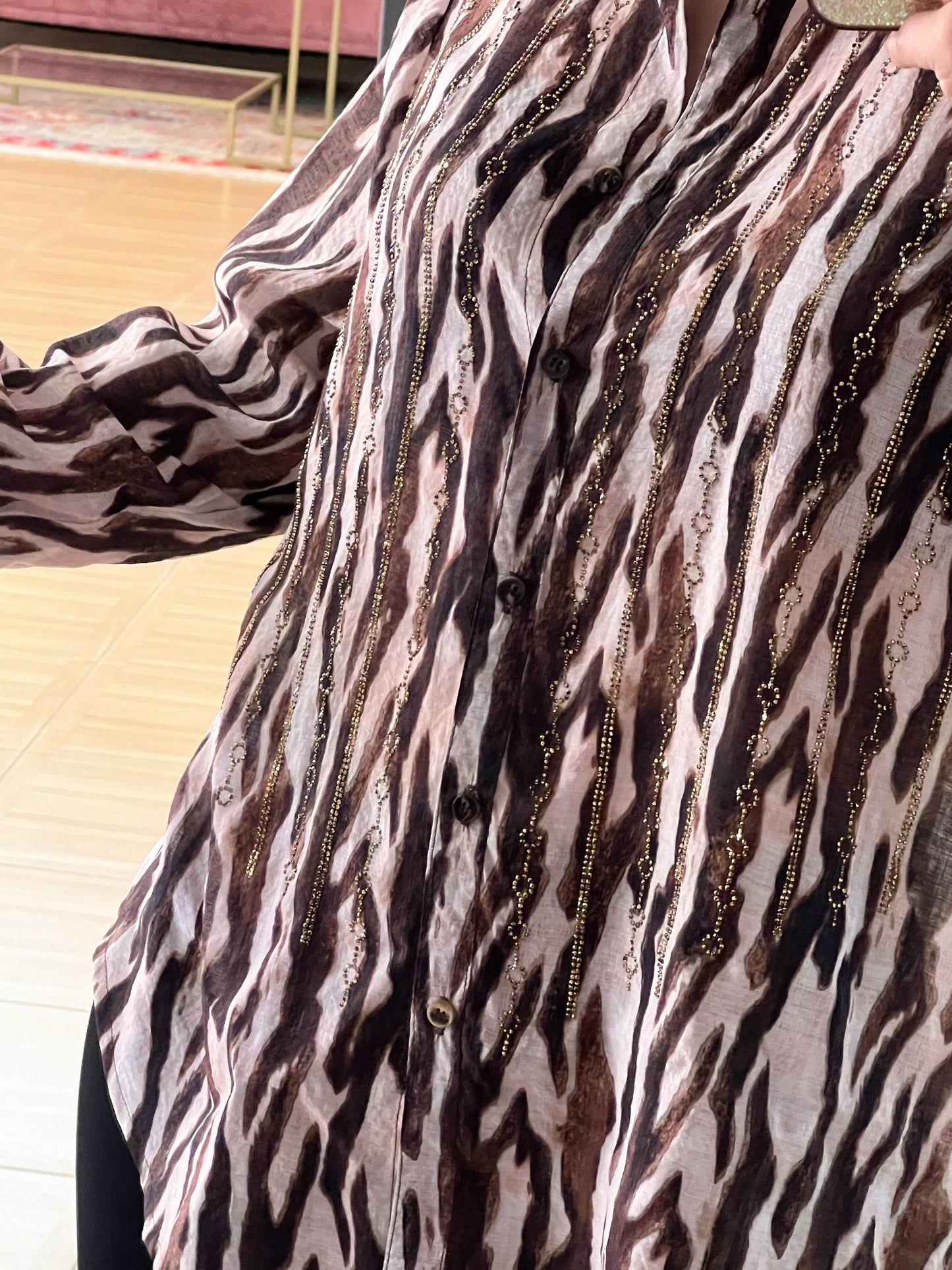 Camisa Animal Print Tigre Con Strass El Vestidor de Inma
