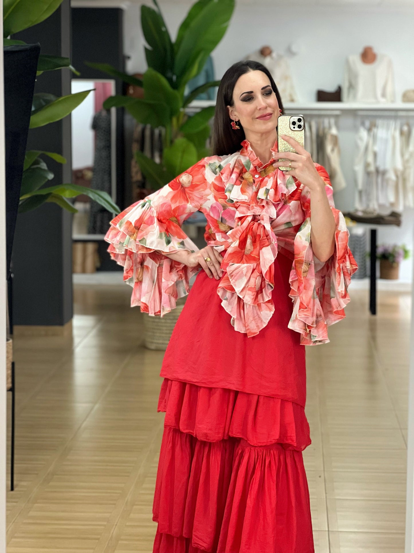 BLUSA VOLANTES ESTAMPADA El Vestidor de Inma
