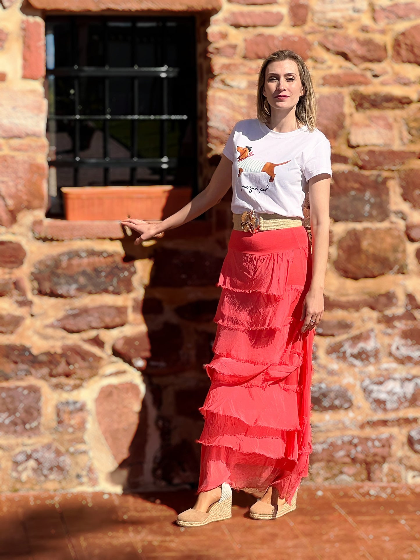 Falda larga de seda con vuelo y forro elástico El Vestidor de Inma