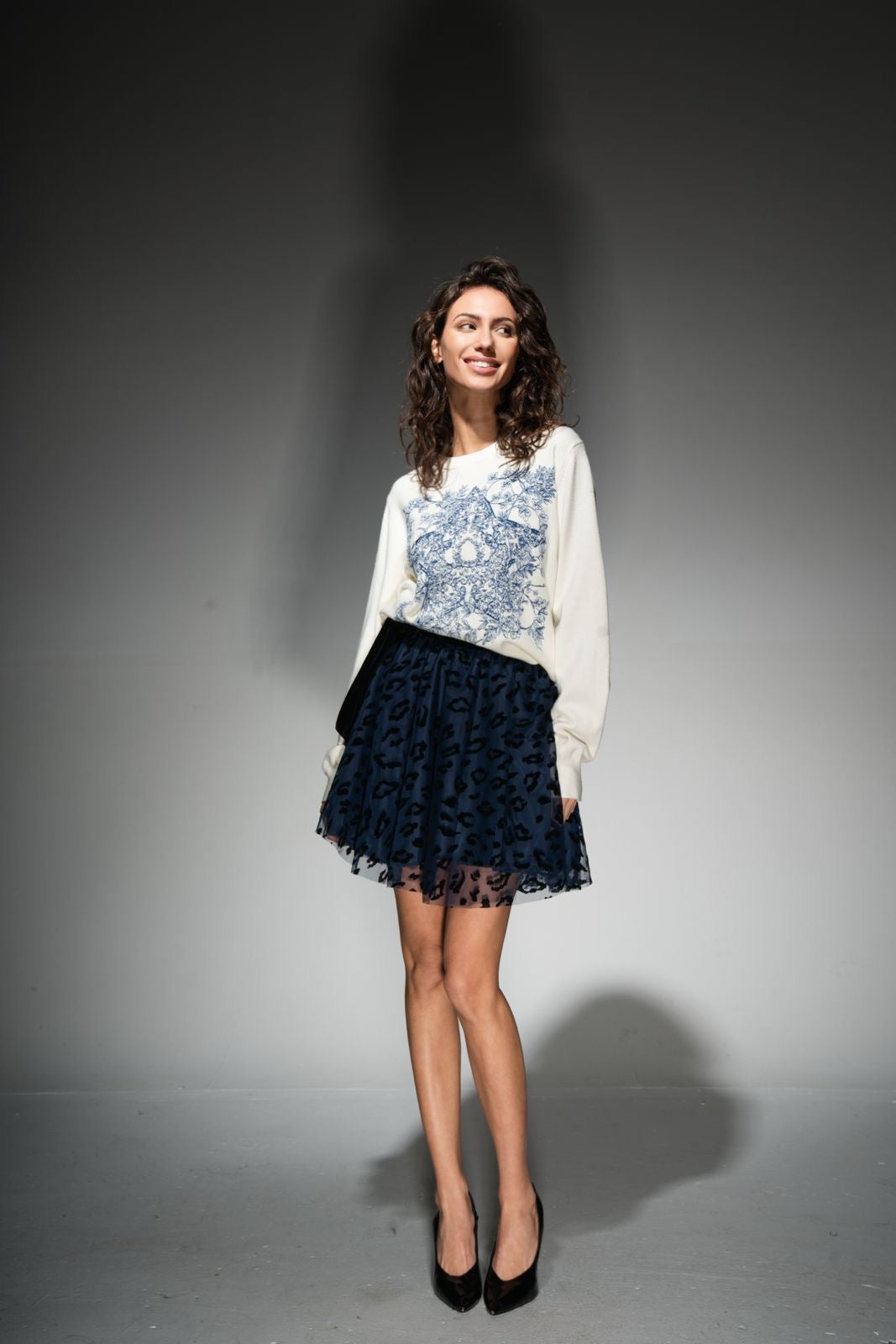 FALDA TUL Y TERCIOPELO PRINT El Vestidor de Inma