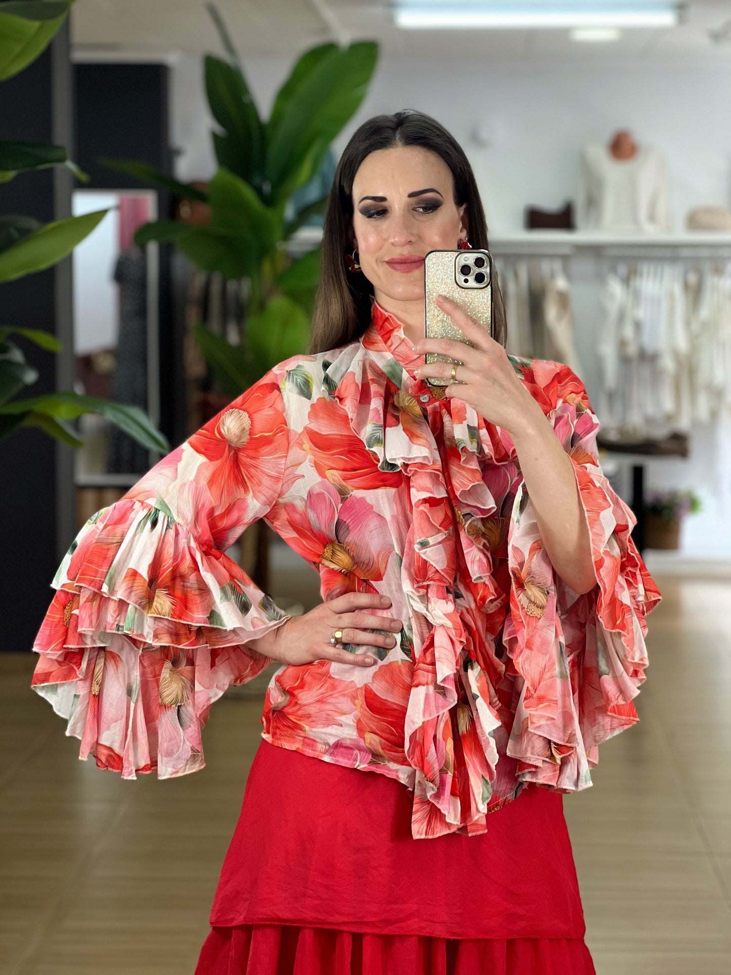 BLUSA VOLANTES ESTAMPADA El Vestidor de Inma
