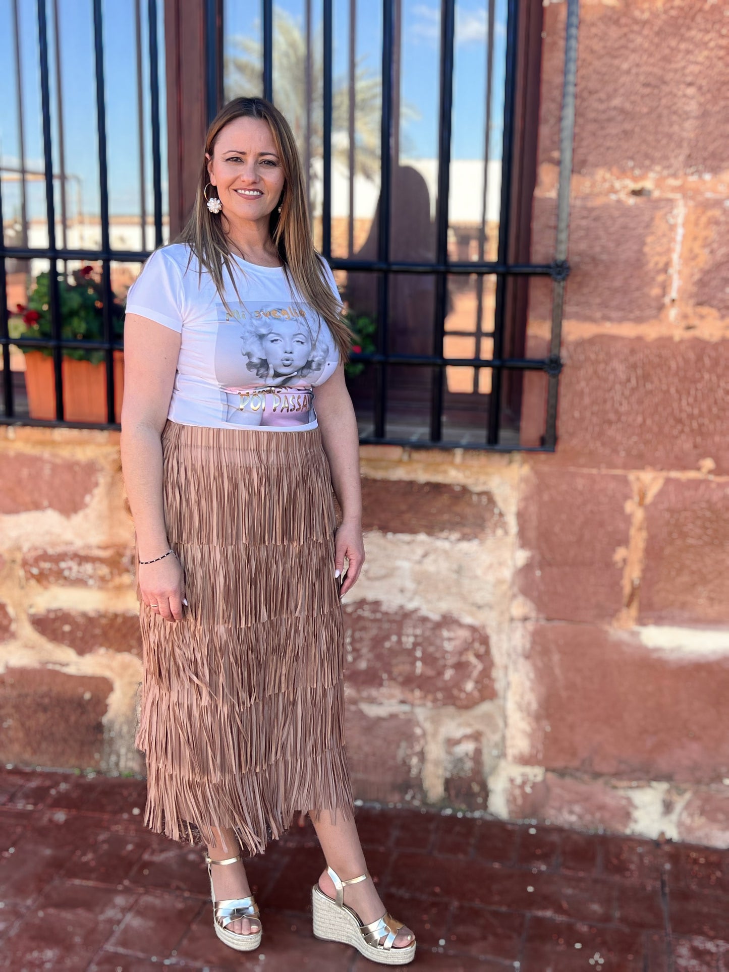 Falda de Flecos Boho Chic – Talla Única (hasta la 50) El Vestidor de Inma