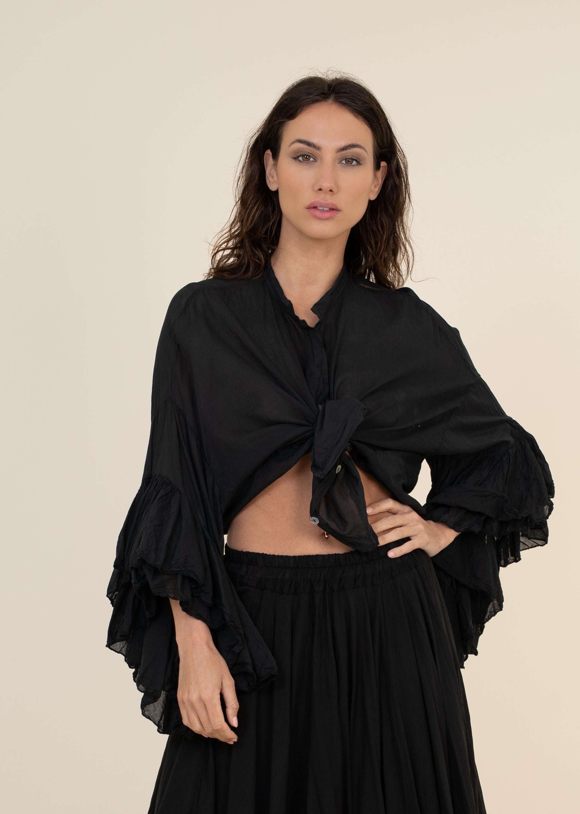 BLUSA NUDO MANGA VOLANTES El Vestidor de Inma
