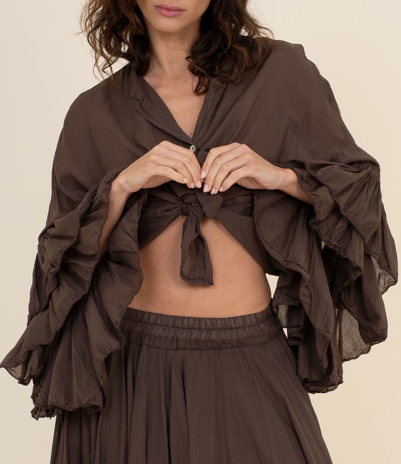 BLUSA NUDO MANGA VOLANTES El Vestidor de Inma