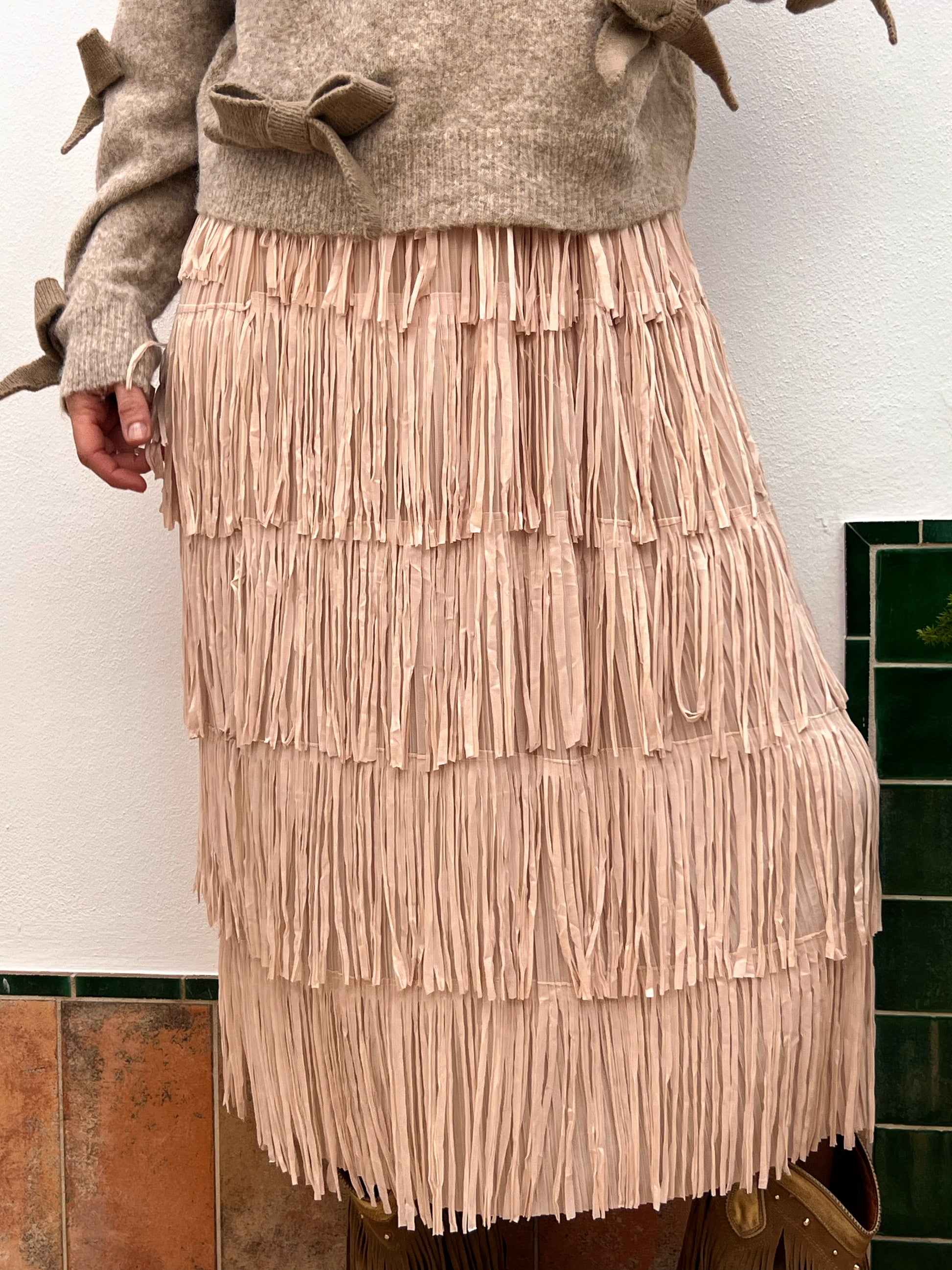 Falda de Flecos Boho Chic – Talla Única (hasta la 50) El Vestidor de Inma