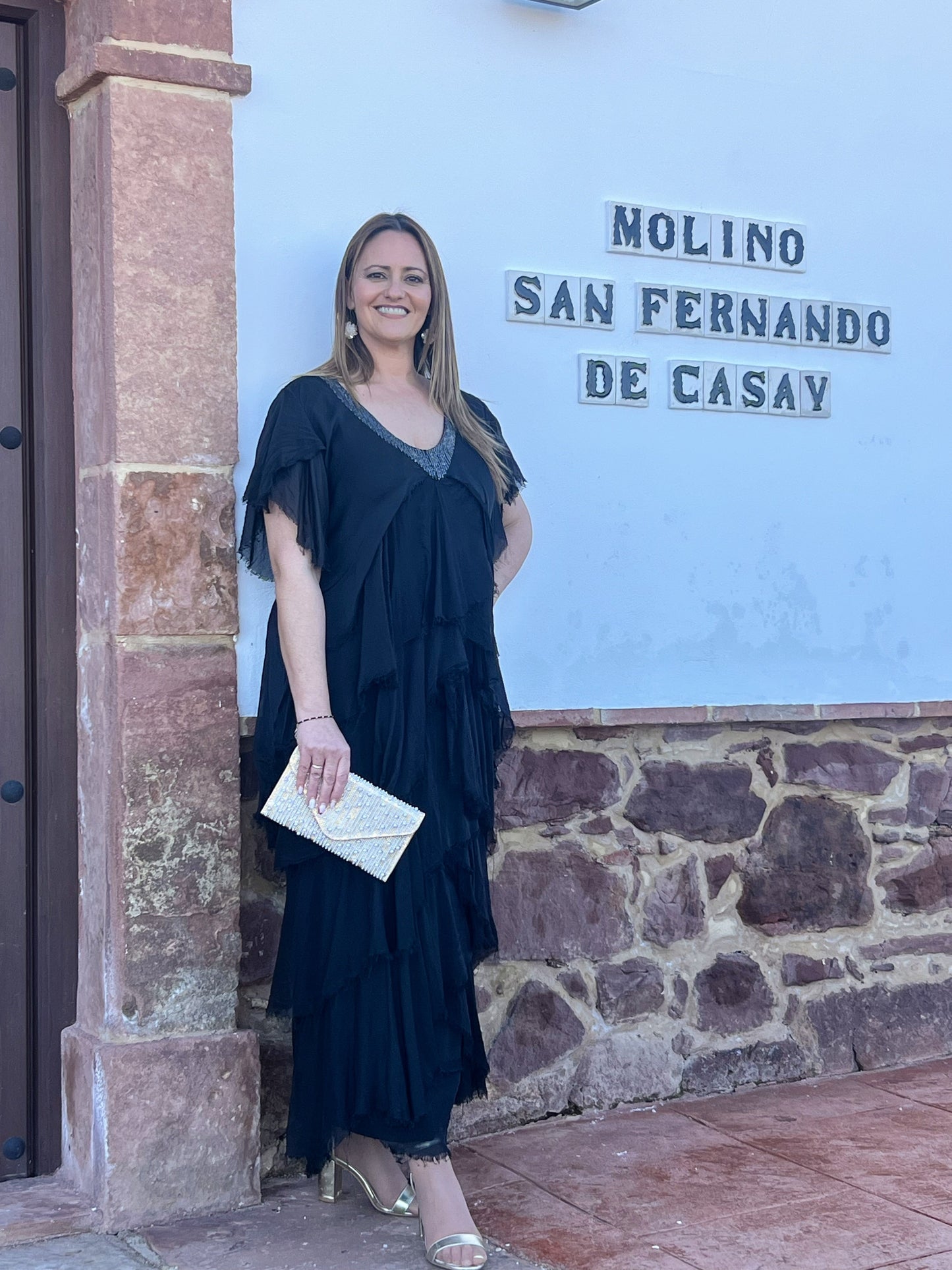 Vestido Seda Capas con Lentejuelas | Talla Única 38-50 | El Vestidor de Inma El Vestidor de Inma
