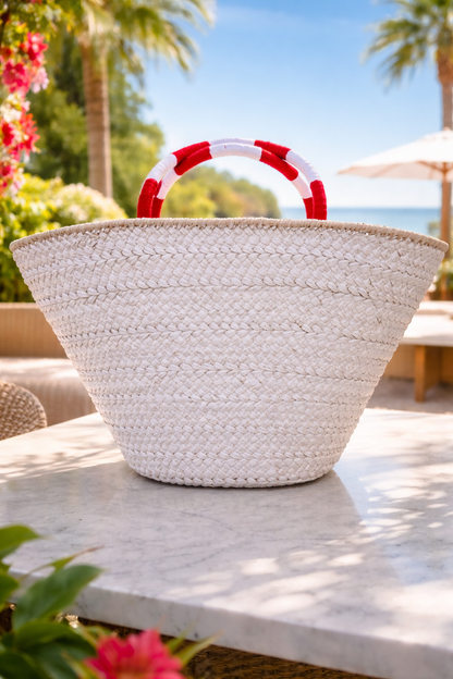Capazo “HAPPY” – Capazo de Playa con Bolsillo Interior y Cremallera El Vestidor de Inma