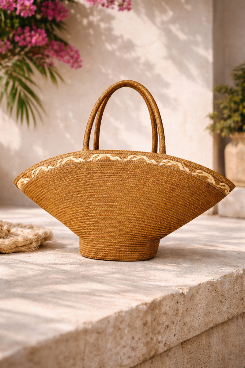 Capazo de Rafia Elegante para Mujer | Bolso Grande de Verano