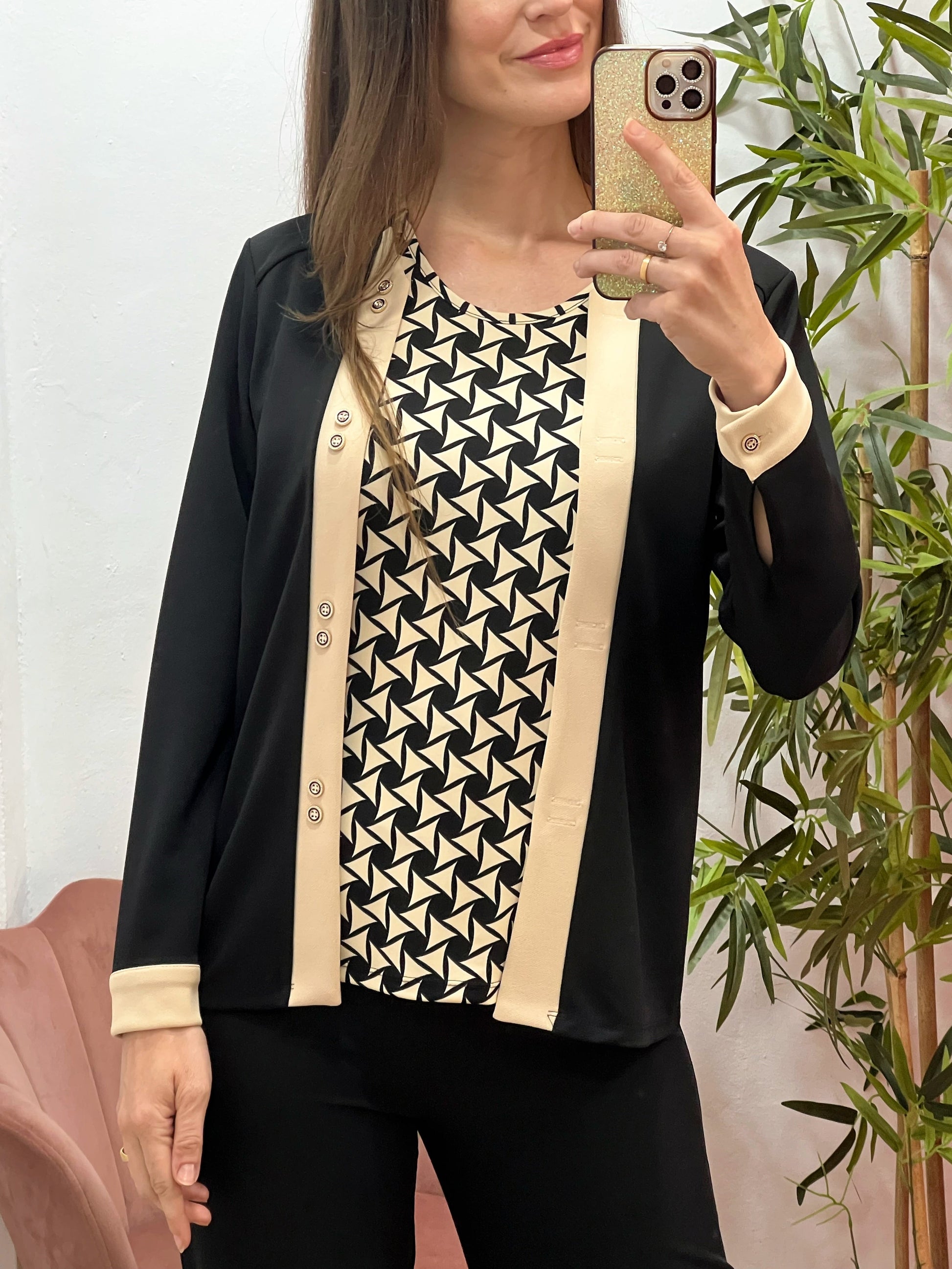 Conjunto Dos en Uno con Jersey Estampado y Chaqueta Integrada – Fabricado en España El Vestidor de Inma