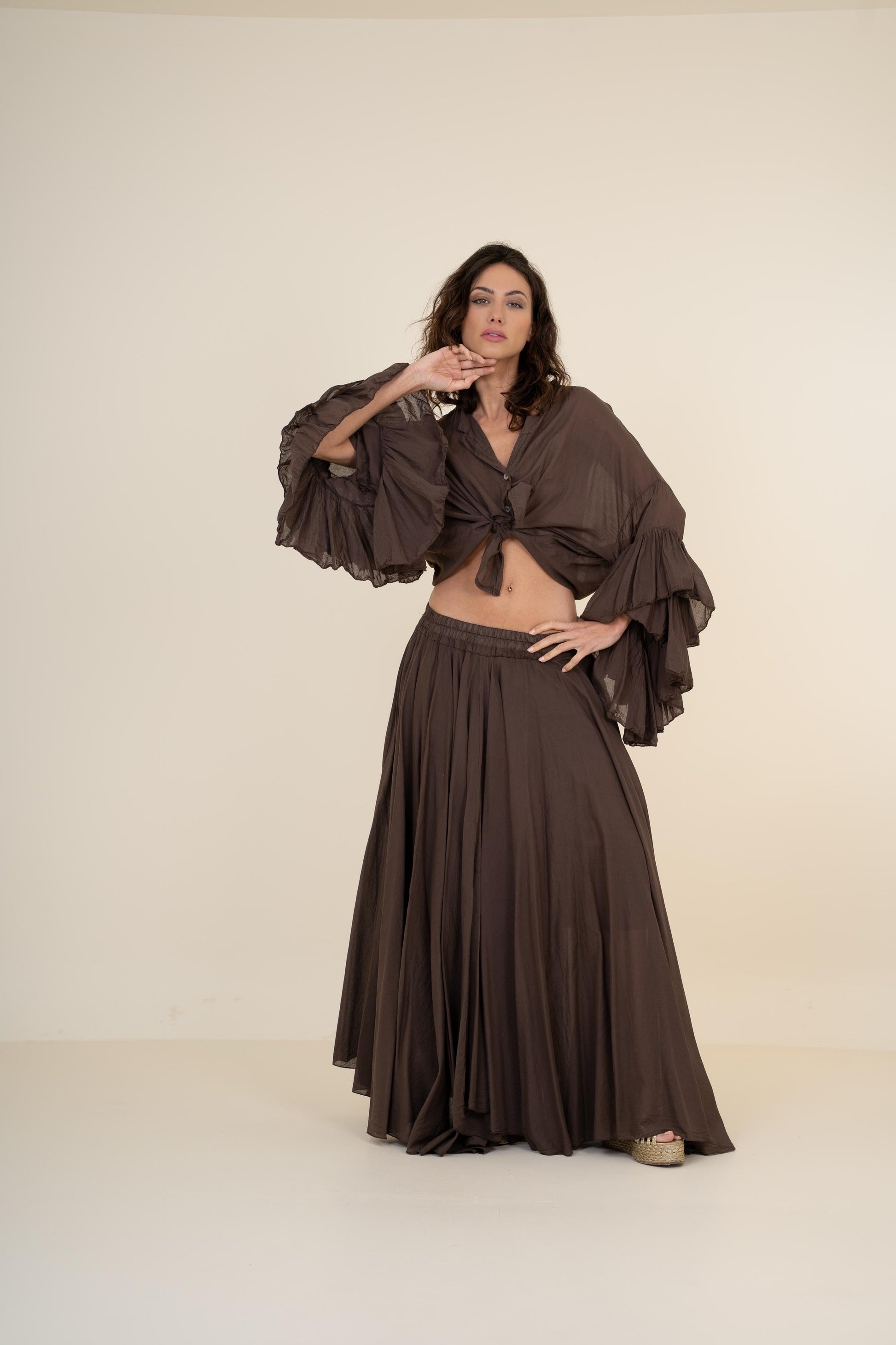 BLUSA NUDO MANGA VOLANTES El Vestidor de Inma