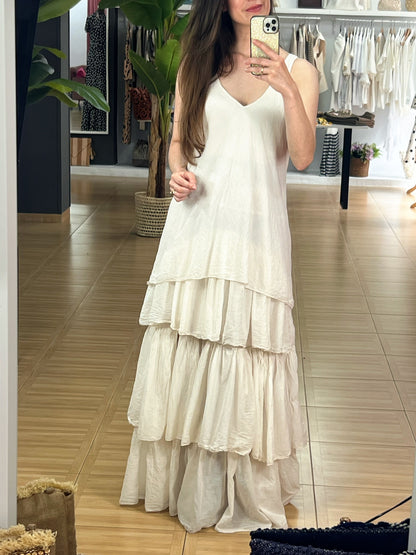 VESTIDO LARGO VOLANTES El Vestidor de Inma
