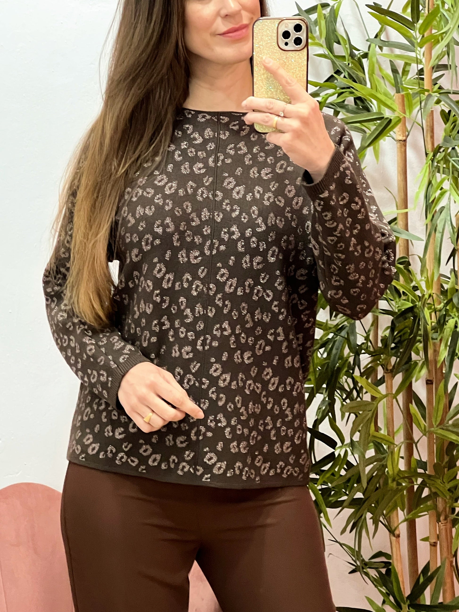 Jersey Talla Única Animal Print Metalizado – Punto Suave y Muy Favorecedor El Vestidor de Inma