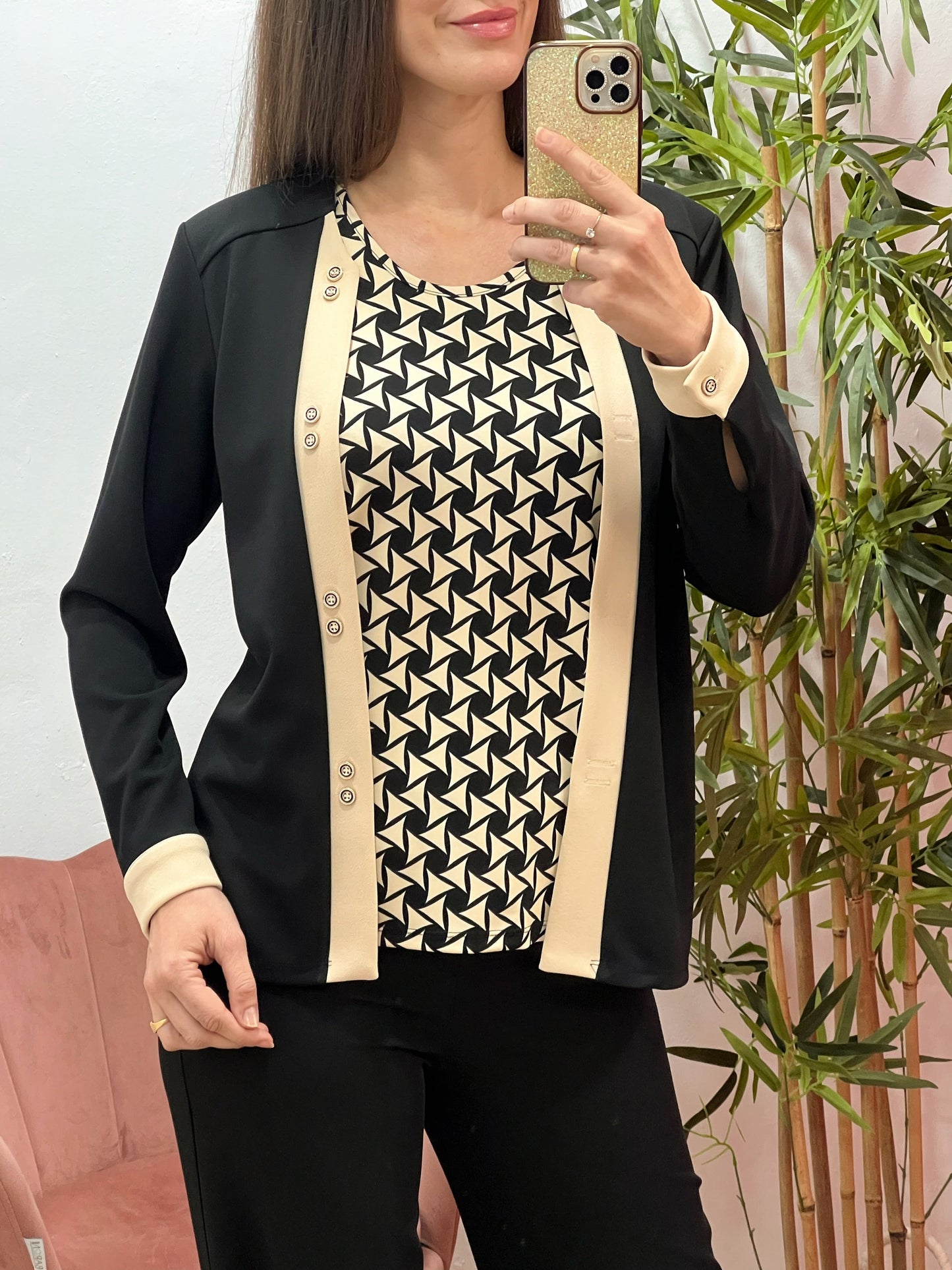 Conjunto Dos en Uno con Jersey Estampado y Chaqueta Integrada – Fabricado en España El Vestidor de Inma