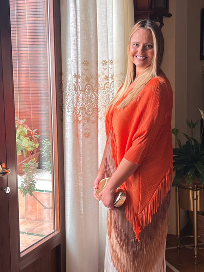 Vestido Invitada Plisado con Flecos El Vestidor de Inma