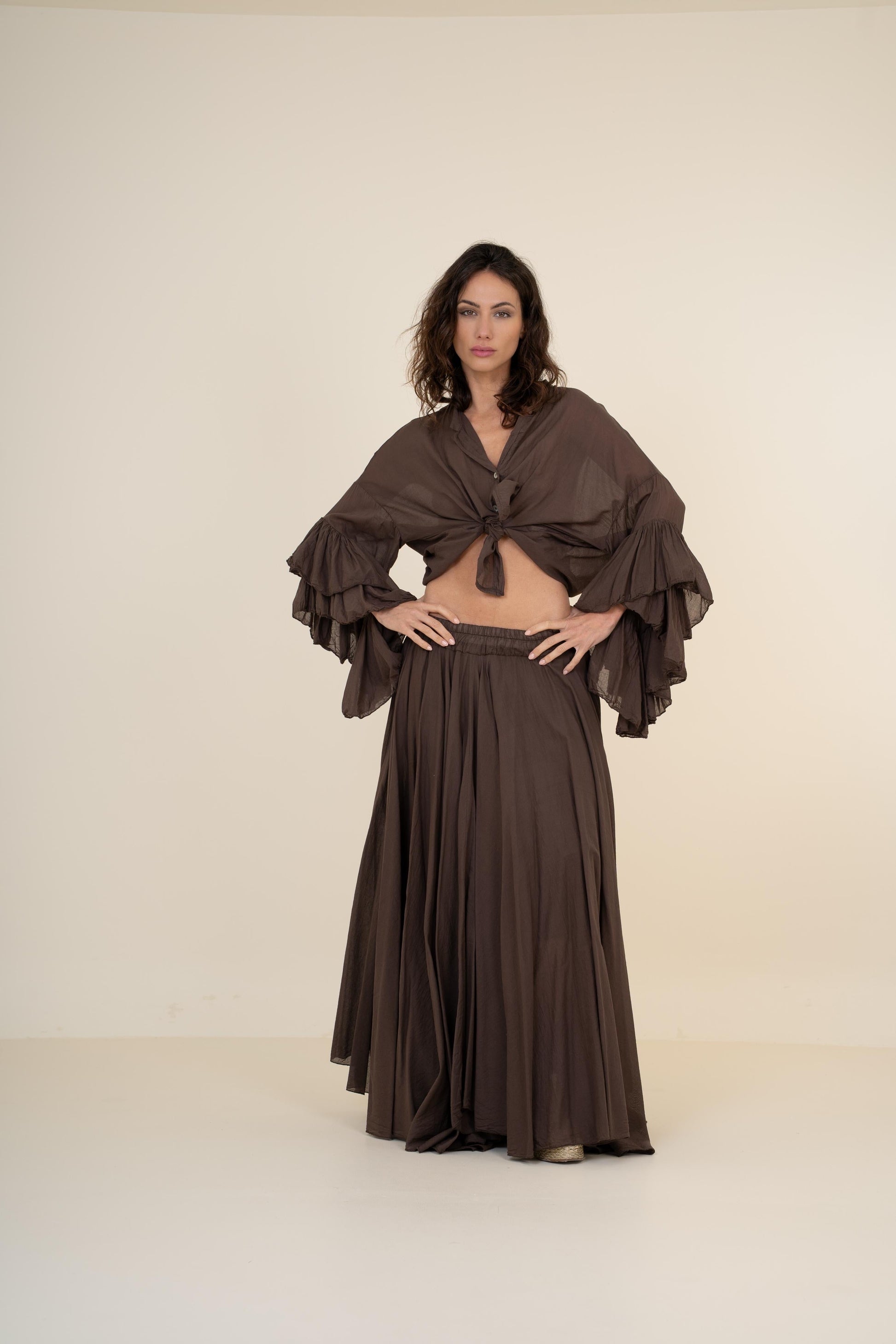 BLUSA NUDO MANGA VOLANTES El Vestidor de Inma
