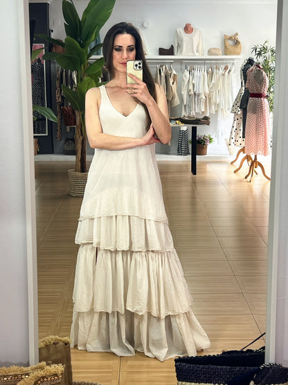 VESTIDO LARGO VOLANTES El Vestidor de Inma
