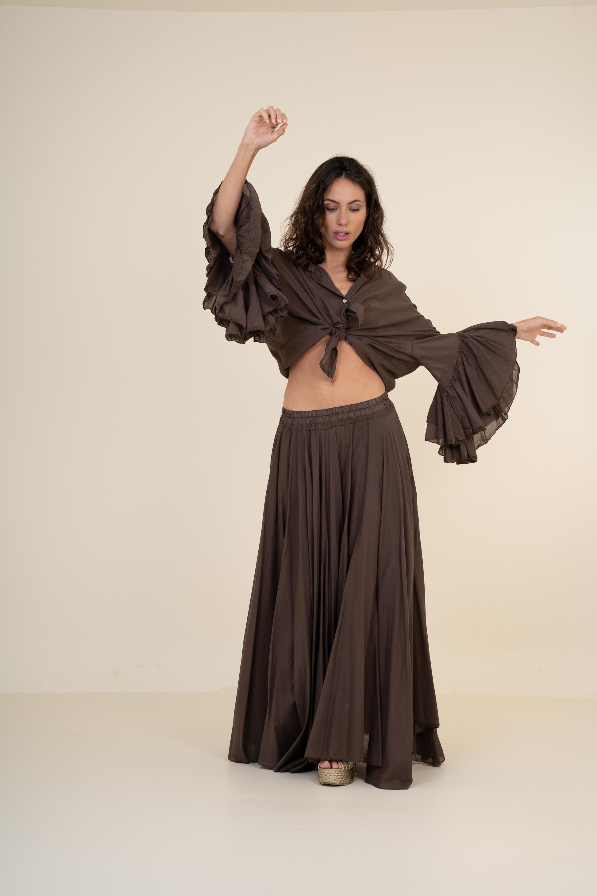 BLUSA NUDO MANGA VOLANTES El Vestidor de Inma