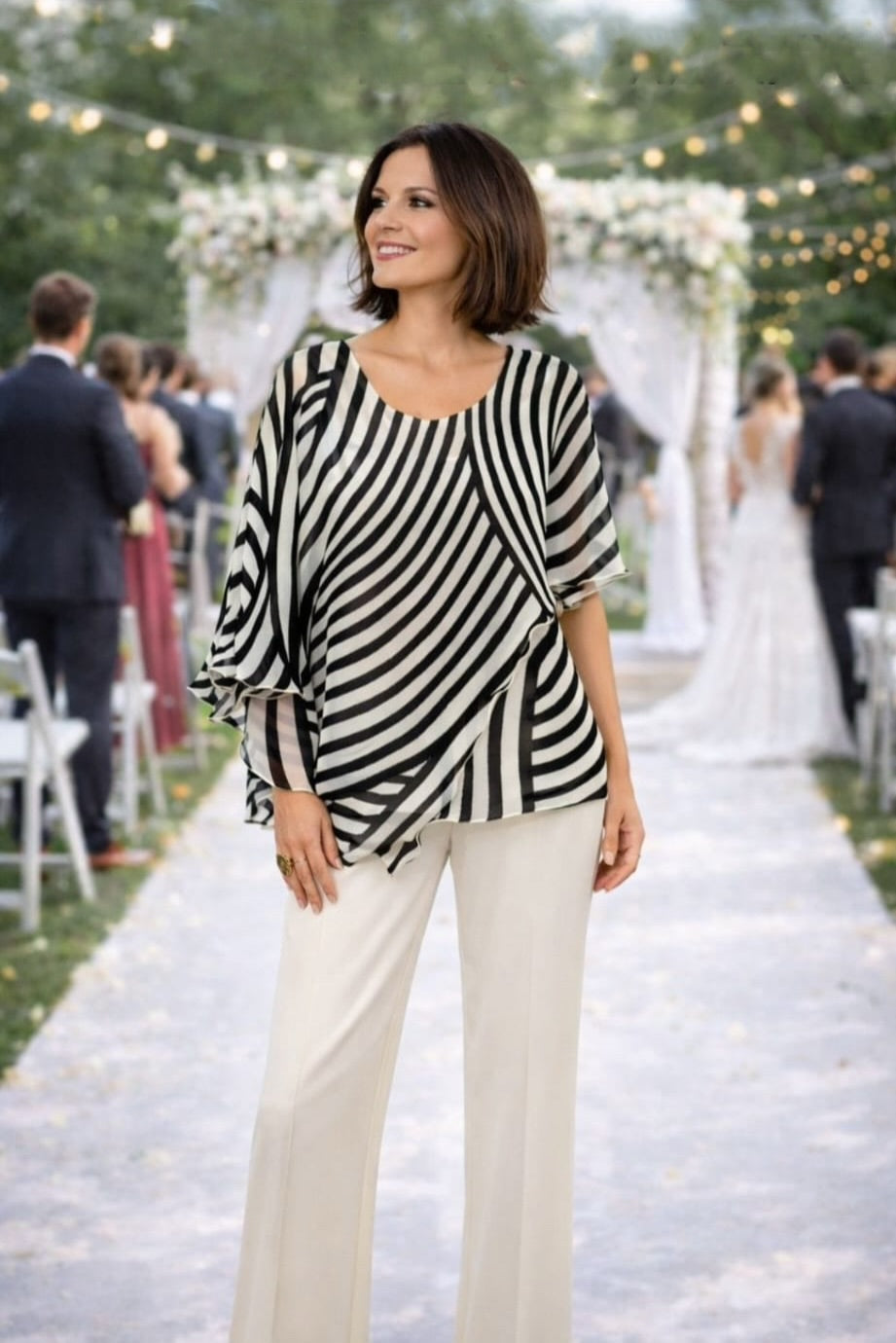 Blusa Kaftan Rayas Blanco y Negro — Diseñada en España El Vestidor de Inma