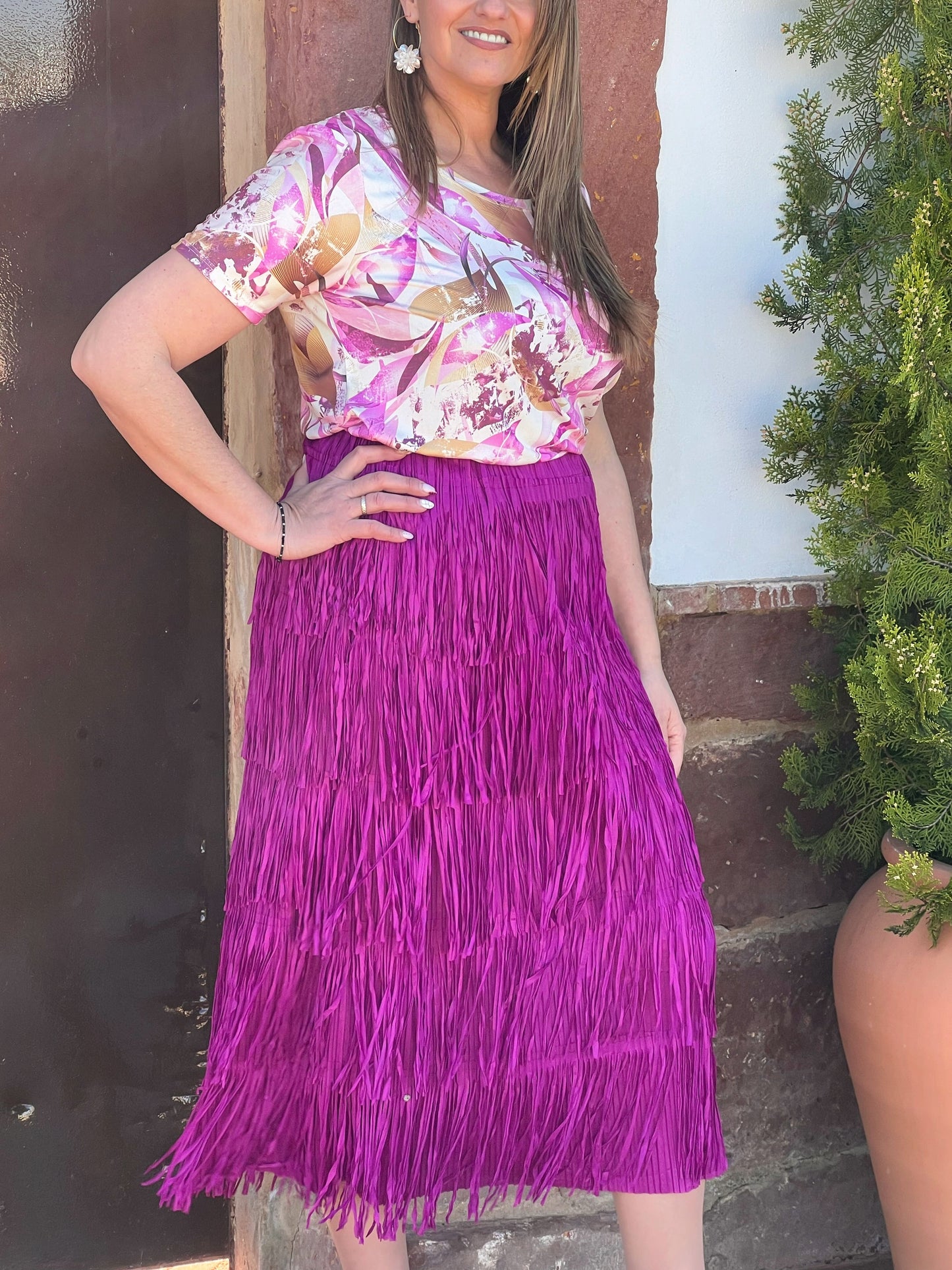Falda de Flecos Boho Chic – Talla Única (hasta la 50) El Vestidor de Inma