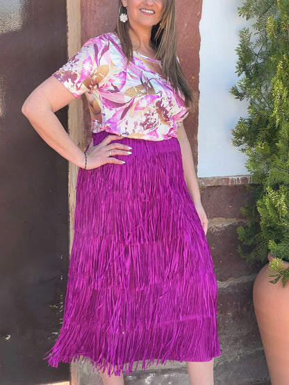 Falda de Flecos Boho Chic – Talla Única (hasta la 50) El Vestidor de Inma