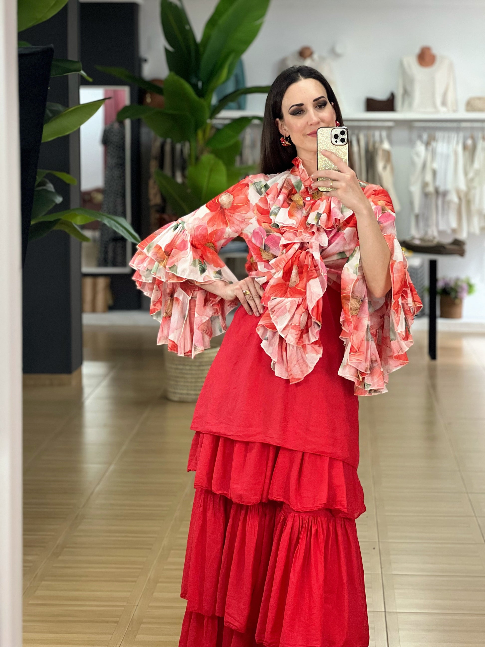 BLUSA VOLANTES ESTAMPADA El Vestidor de Inma