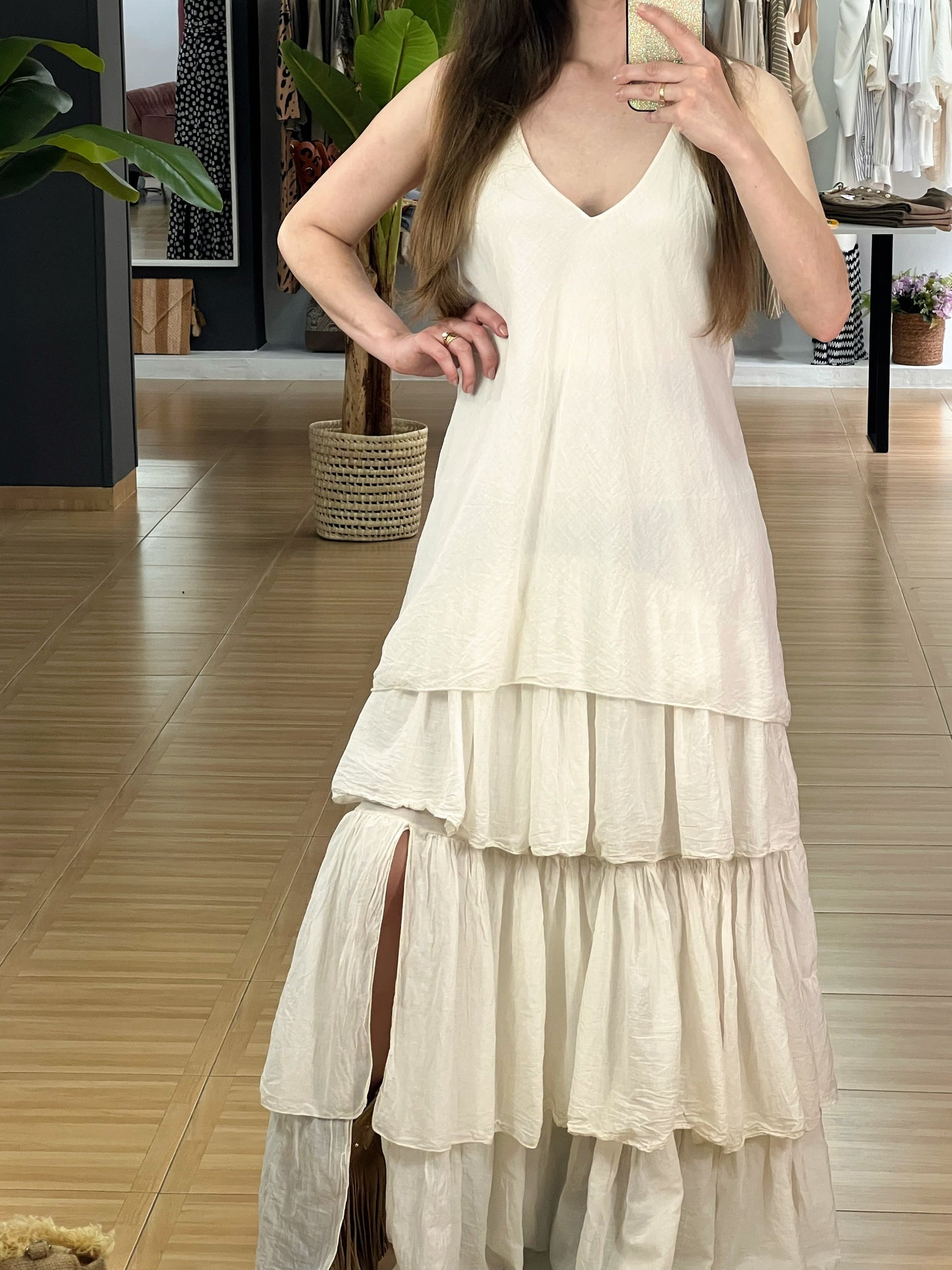 VESTIDO LARGO VOLANTES El Vestidor de Inma