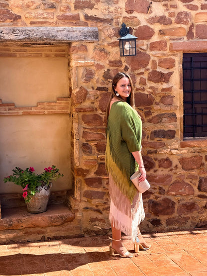 Vestido Invitada Plisado con Flecos Talla Única Hasta 52 El Vestidor de Inma