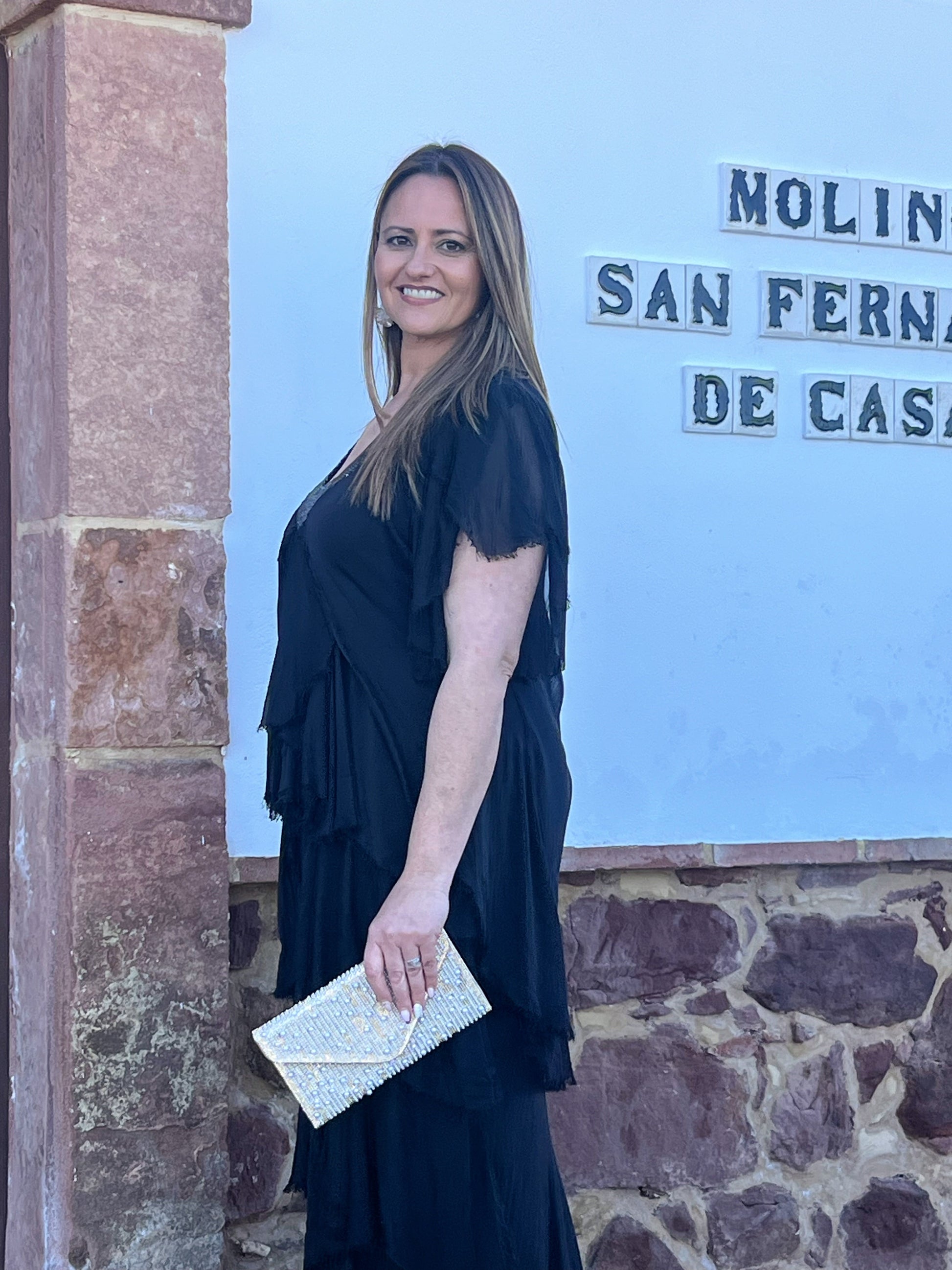 Vestido Seda Capas con Lentejuelas | Talla Única 38-50 | El Vestidor de Inma El Vestidor de Inma
