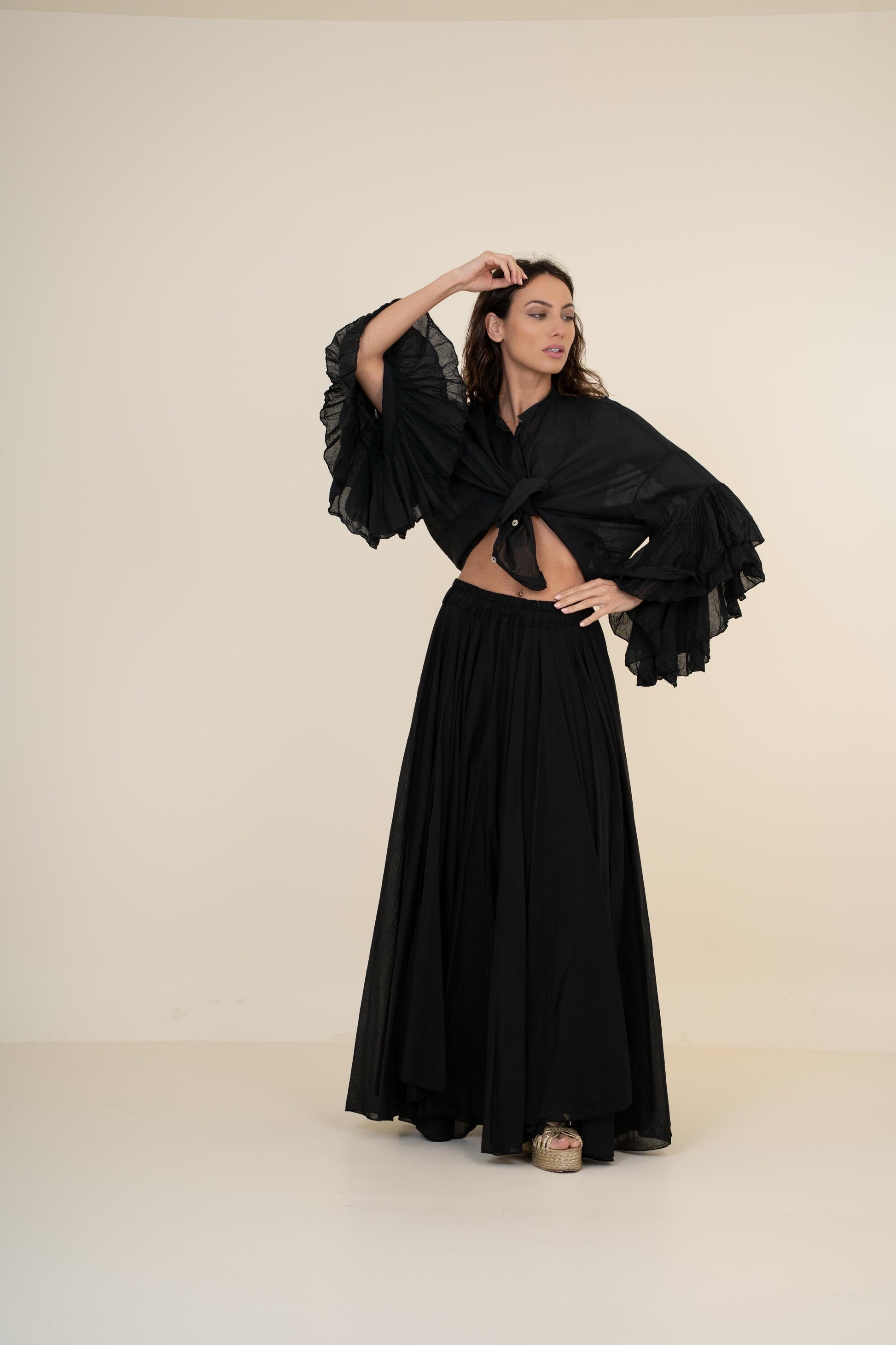 BLUSA NUDO MANGA VOLANTES El Vestidor de Inma