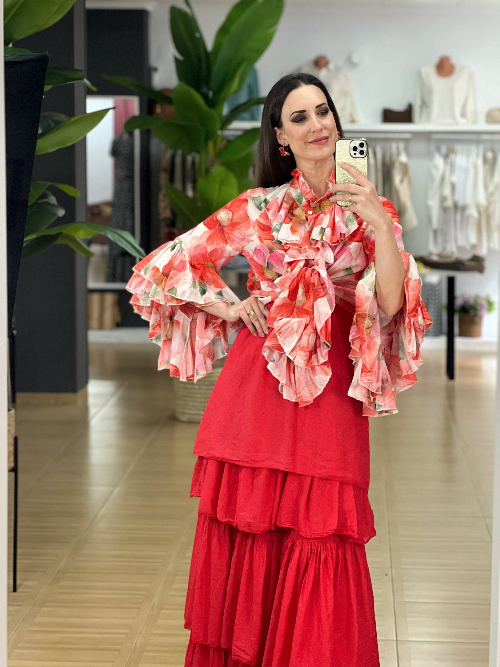 BLUSA VOLANTES ESTAMPADA El Vestidor de Inma