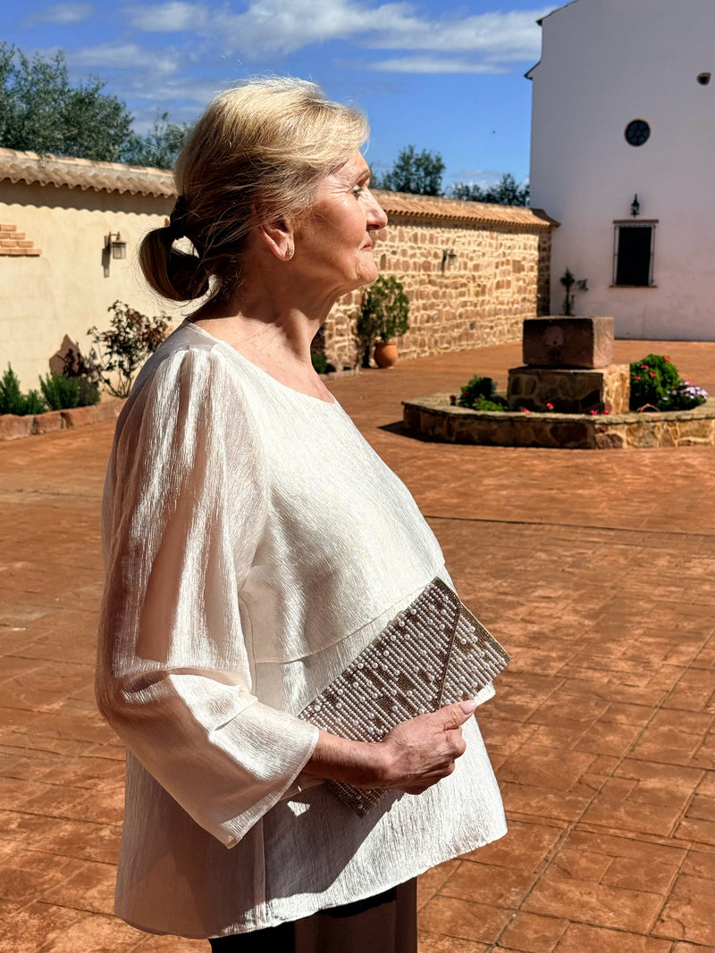 Blusa de Seda Natural Elegante Mujer Tallas Grandes 42-54 | Invitada Perfecta