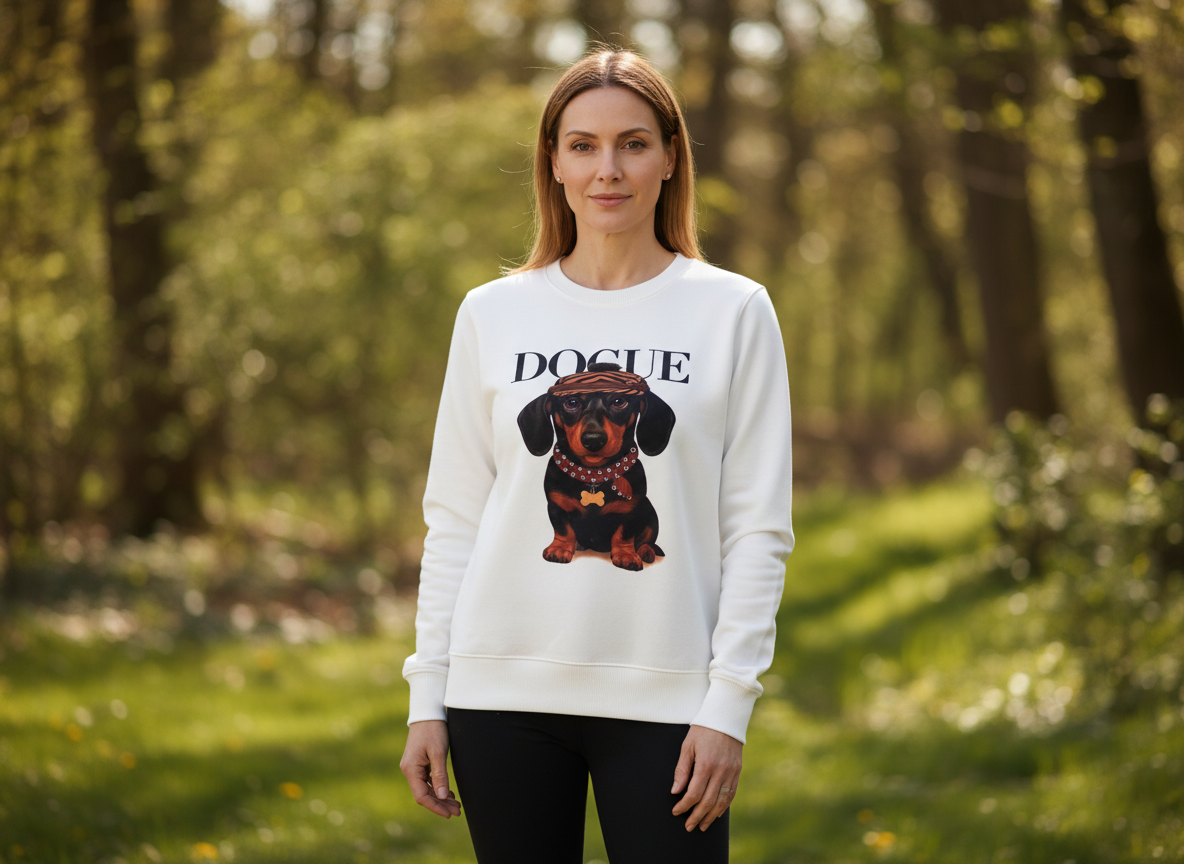 Sudadera Blanca “DOGUE” con Perrito · Talla Única · Sudadera Casual de Mujer | El Vestidor de Inma El Vestidor de Inma