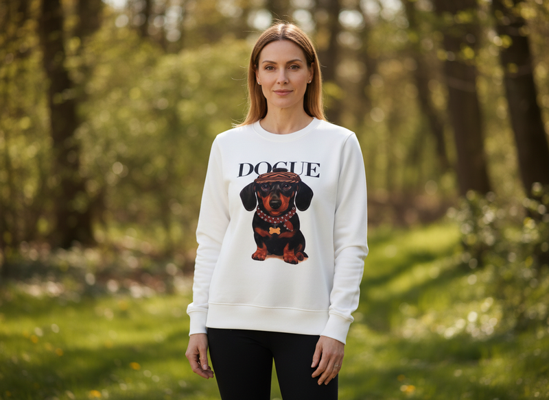 Sudadera Blanca “DOGUE” con Perrito · Talla Única · Sudadera Casual de Mujer | El Vestidor de Inma