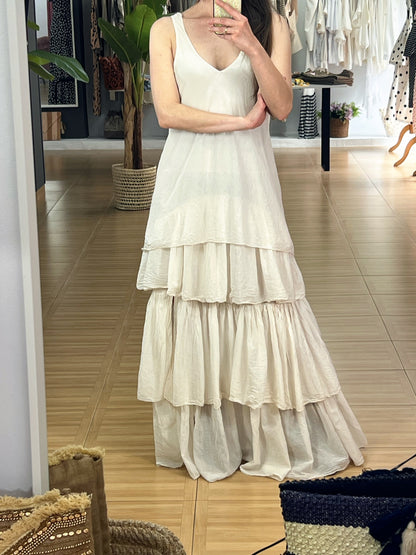 VESTIDO LARGO VOLANTES El Vestidor de Inma