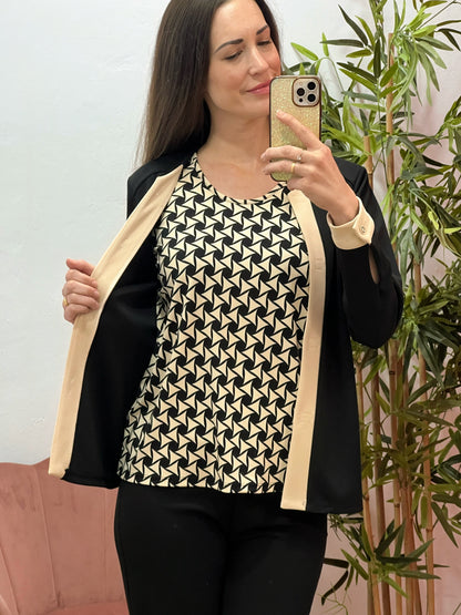 Conjunto Dos en Uno con Jersey Estampado y Chaqueta Integrada – Fabricado en España El Vestidor de Inma