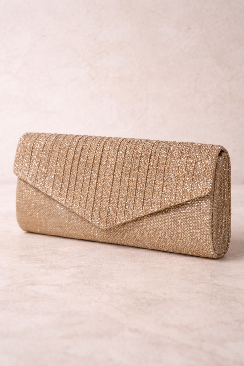 Cartera Dorada de Invitada Elegante | Clutch Dorado Brillante para Bodas y Eventos