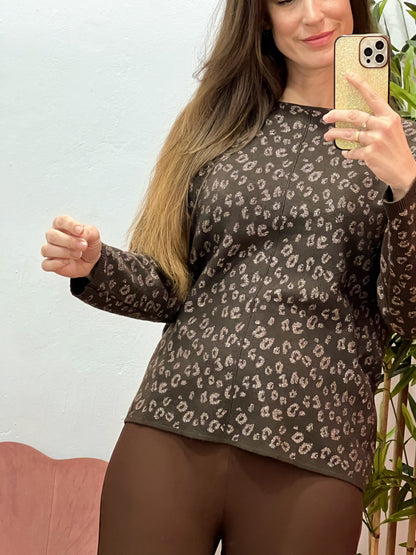 Jersey Talla Única Animal Print Metalizado – Punto Suave y Muy Favorecedor El Vestidor de Inma