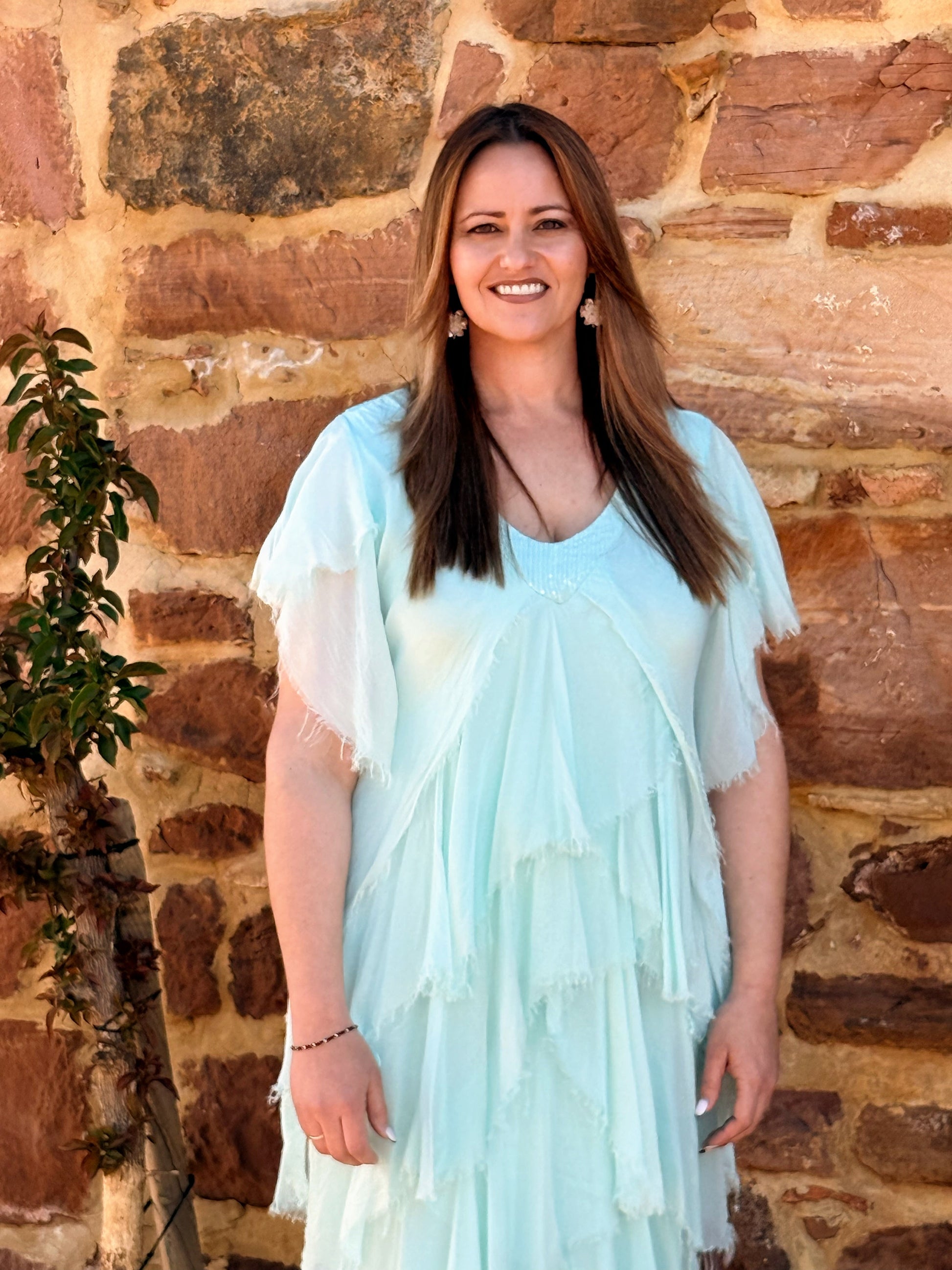 Vestido Seda Capas con Lentejuelas | Talla Única 38-50 | El Vestidor de Inma El Vestidor de Inma