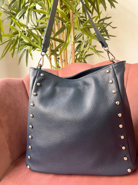 BOLSO PIEL TACHAS