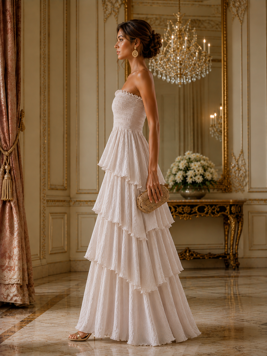 Vestido Midi Volantes Nido de Abeja – 100% Algodón El Vestidor de Inma