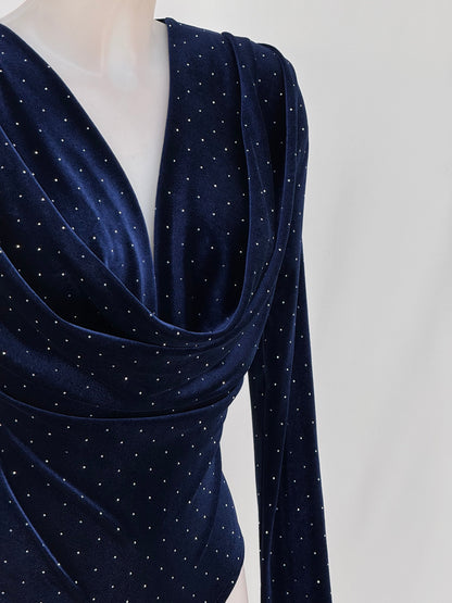 Body de Terciopelo con Strass – Talla Única (Azul o Negro) El Vestidor de Inma