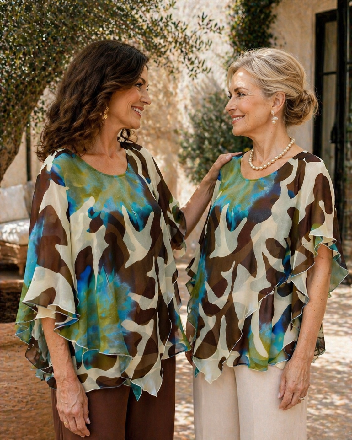 Blusa Fluida Estampada Mujer – Hecha en España, Elegante y No Transparenta (M a 3XL) El Vestidor de Inma
