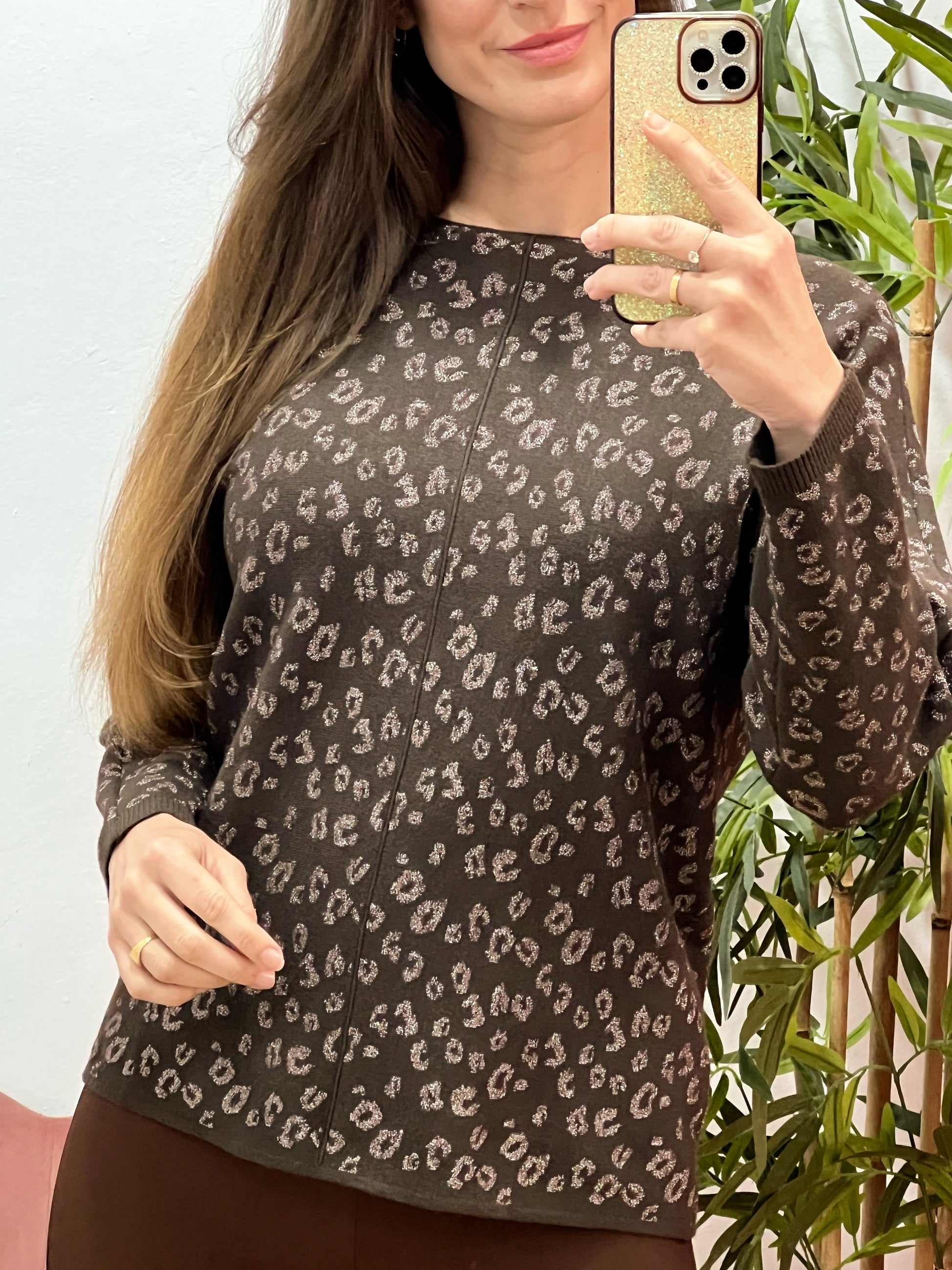 Jersey Talla Única Animal Print Metalizado – Punto Suave y Muy Favorecedor El Vestidor de Inma