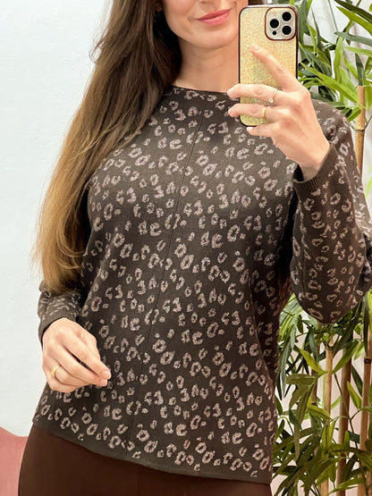 Jersey Talla Única Animal Print Metalizado – Punto Suave y Muy Favorecedor El Vestidor de Inma
