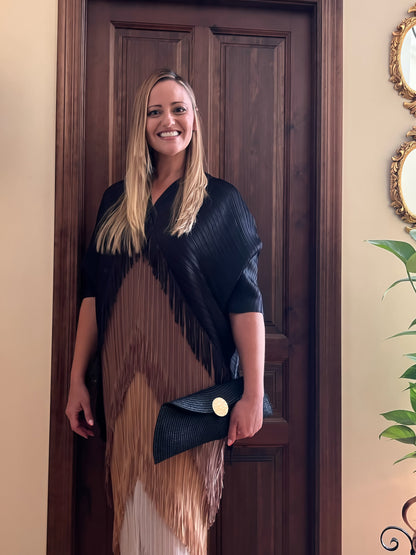 Vestido Invitada Plisado con Flecos El Vestidor de Inma