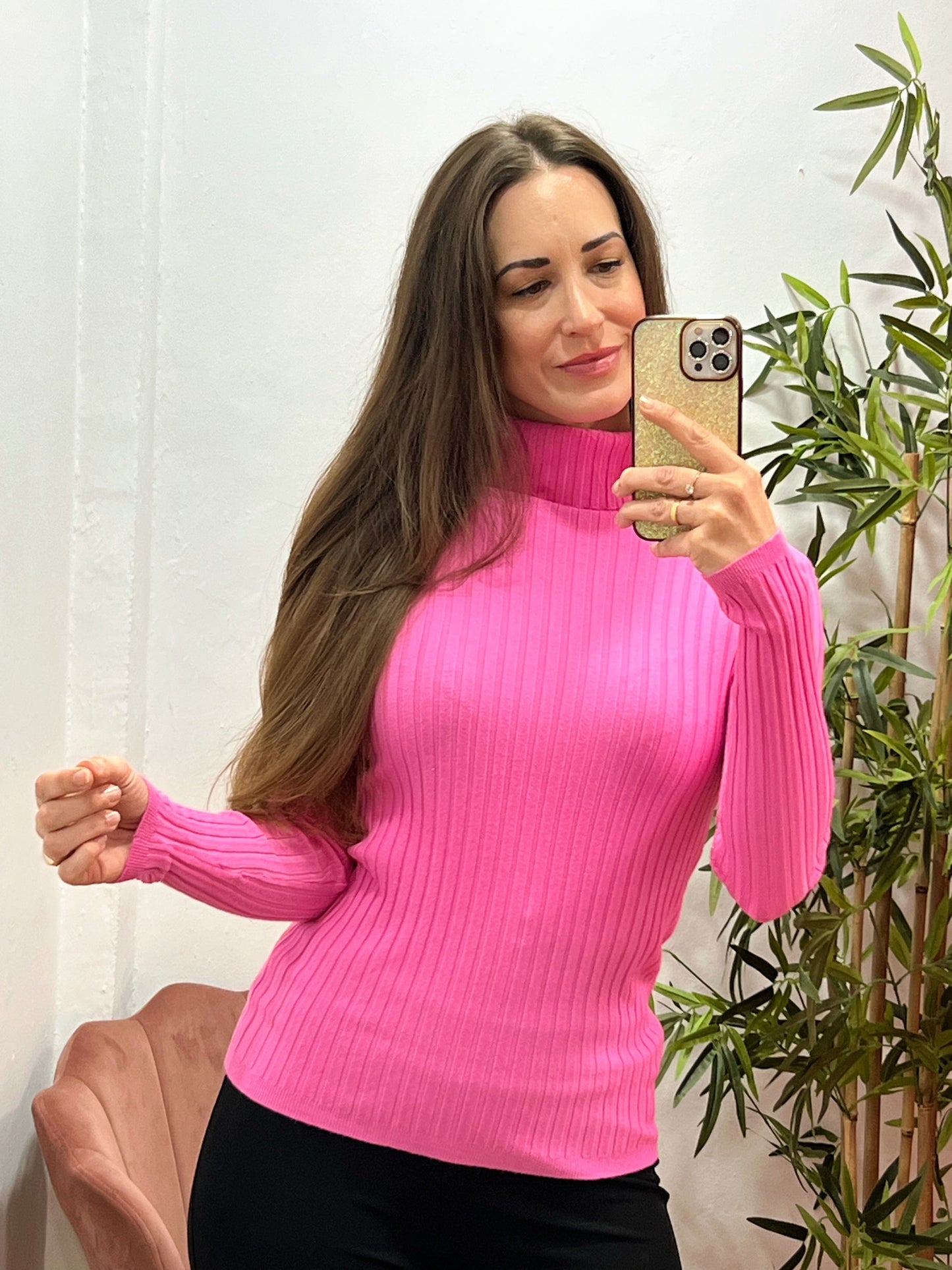 Jersey Canalé Talla Única de Punto Suave – Cuello Alto y Tejido Elástico El Vestidor de Inma