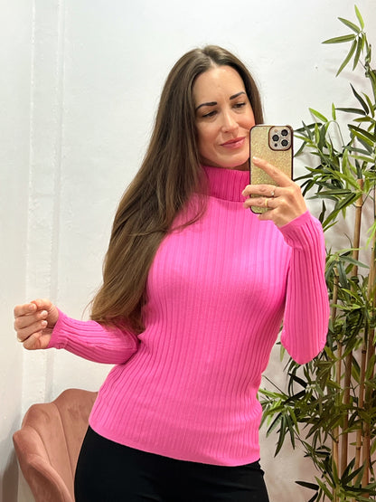 Jersey Canalé Talla Única de Punto Suave – Cuello Alto y Tejido Elástico El Vestidor de Inma