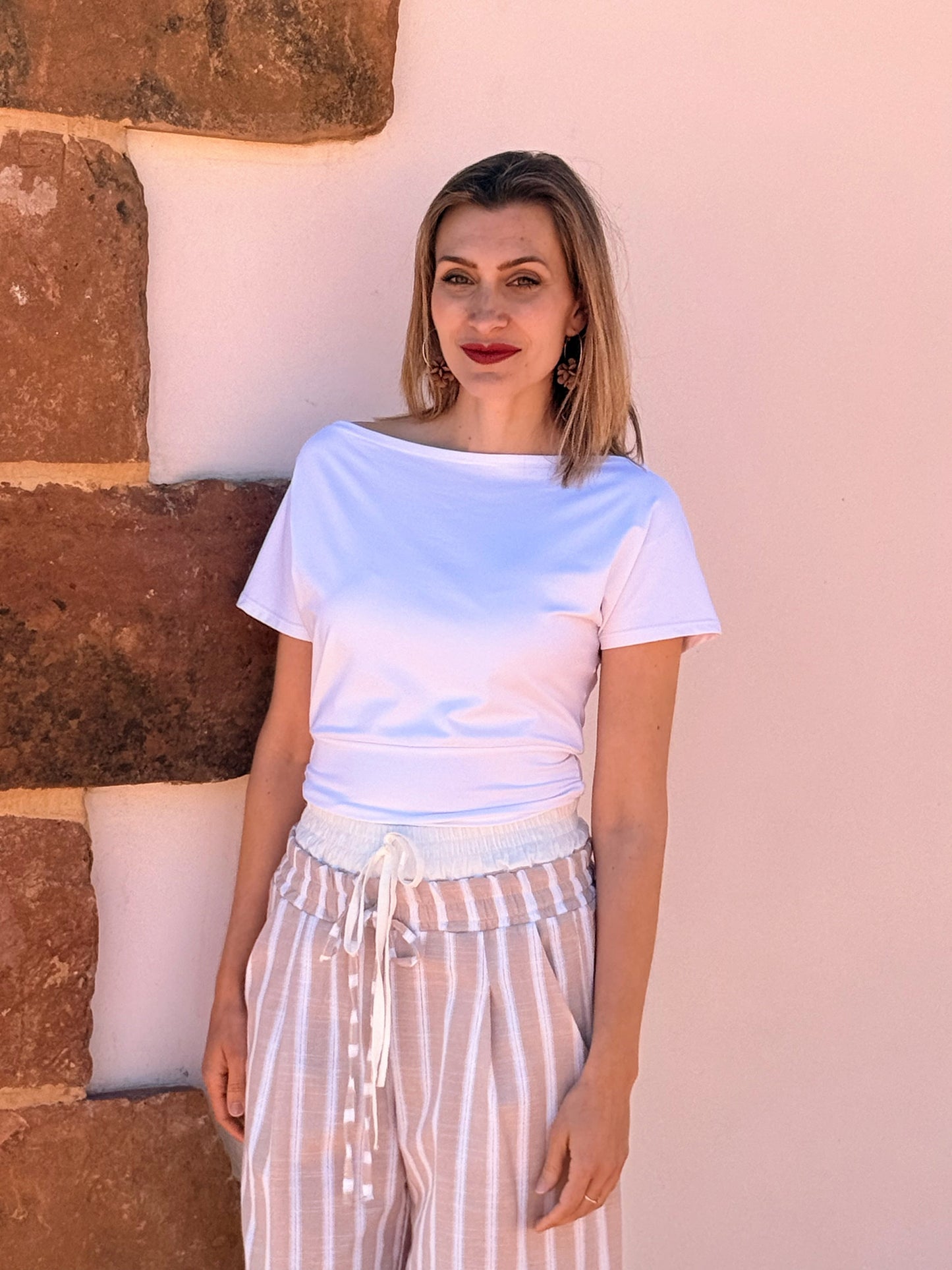 Pantalón Palazzo Rayas con Hilo Dorado – Cintura Elástica | Verano Mujer El Vestidor de Inma