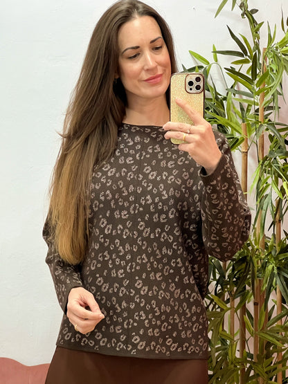 Jersey Talla Única Animal Print Metalizado – Punto Suave y Muy Favorecedor El Vestidor de Inma